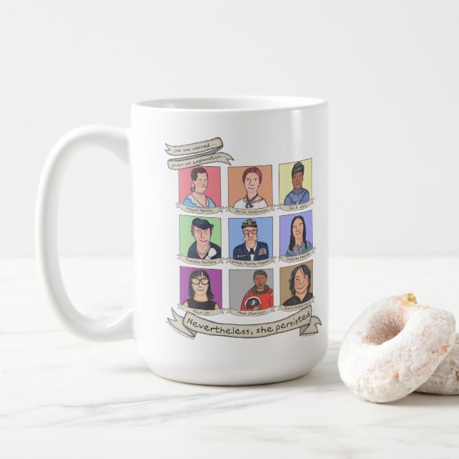 Néanmoins, elle a persisté 15 onces. Tasse (Avec donut)