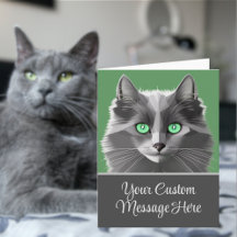 Nebelung Grey Cat Face - N'Importe Quel Texte De C