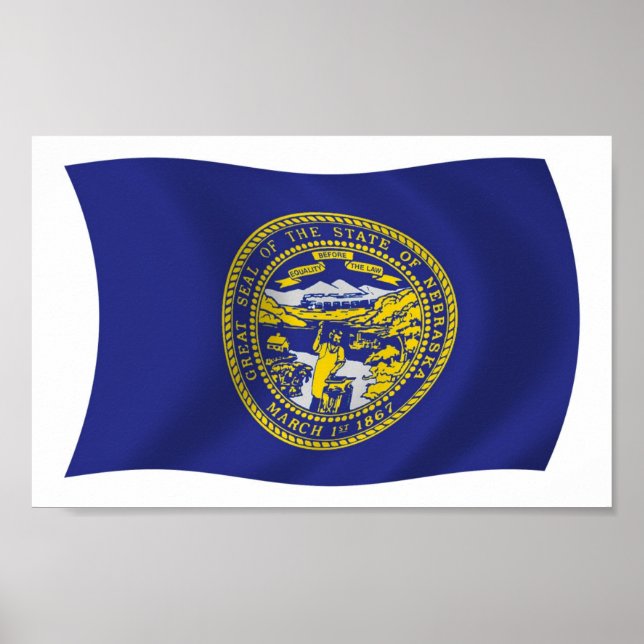 Nebraska Flag Poster Print (Devant)
