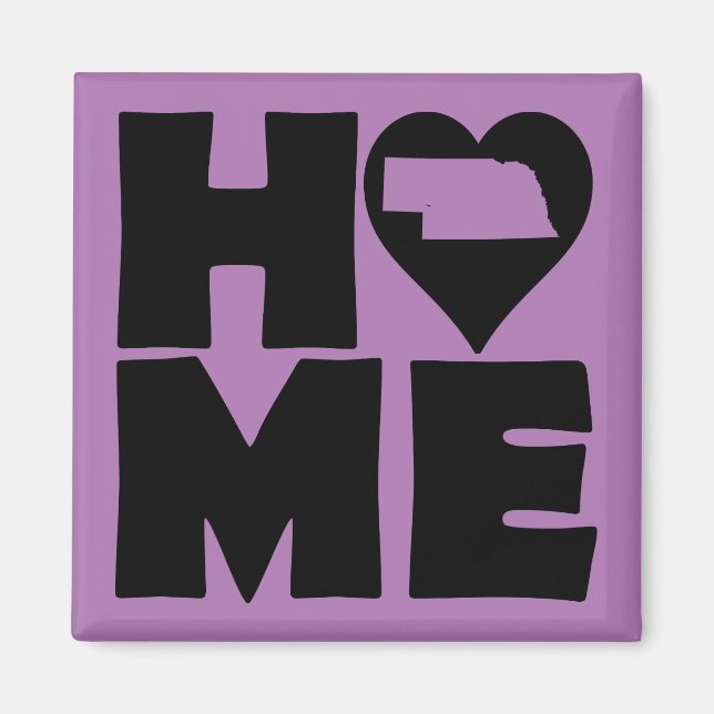 Nebraska Home Heart State Fridge Magnet (Devant)