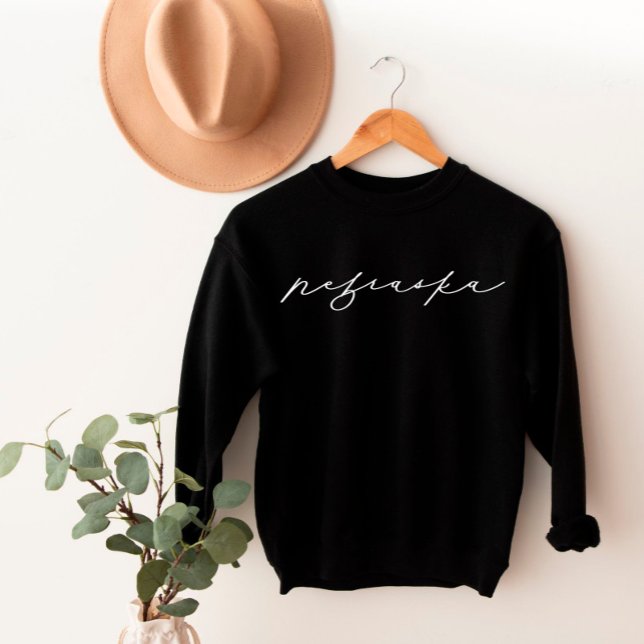 Nebraska Script State Femme Sweatshirt (Créateur téléchargé)