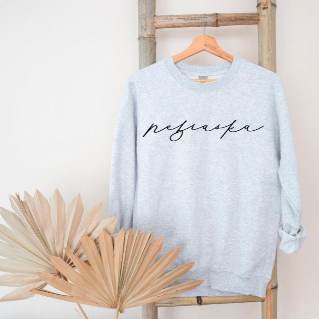 Nebraska Script State Femme Sweatshirt (Créateur téléchargé)
