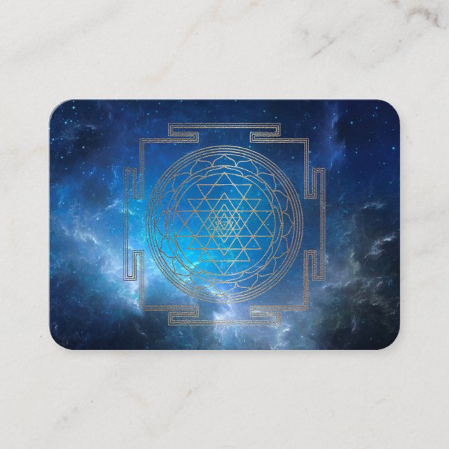 Nebula bleue Sri Yantra - Carte de visite (Devant)