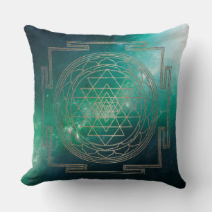 Nebula verte Sri Yantra - Coussin