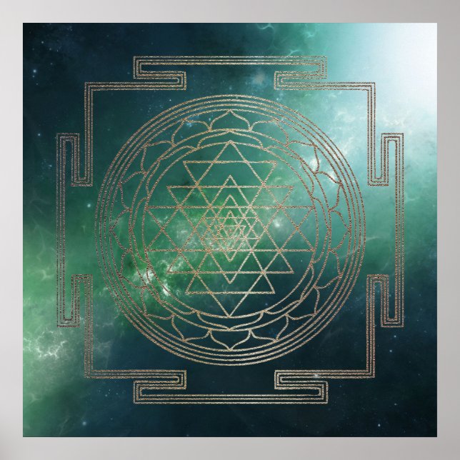 Nebula verte Sri Yantra - Poster (Devant)