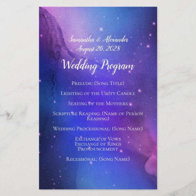 Nebula violette Art céleste Mariage spatial (Devant)