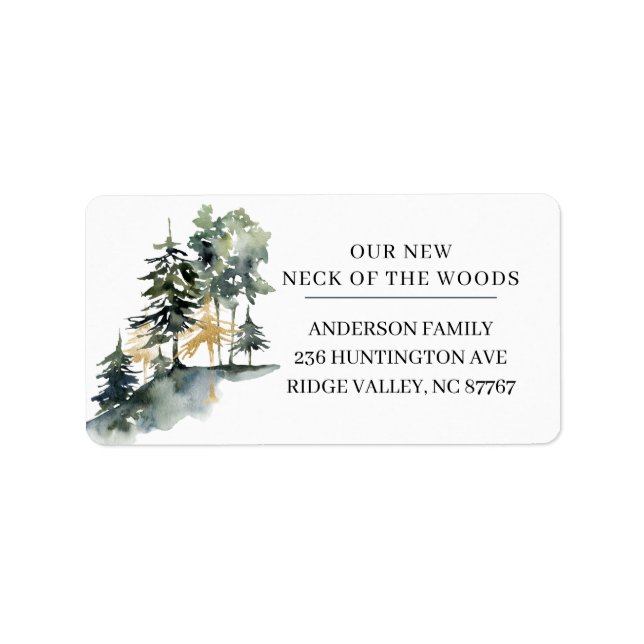 Neck of the Woods New Address Étiquette (Devant)