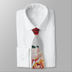 Necktie de Bourgogne Cravate Mariage florale branc