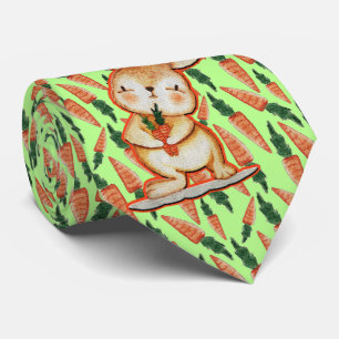 Necktie de Pâques - Lapin sur Carottes Cravate ver