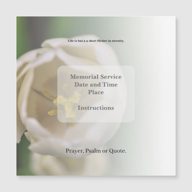 Nécrologie, Invitation funéraire (Devant)