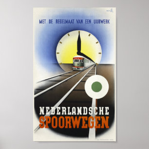 Nederpayche Sporwegen Poster vintage 1939