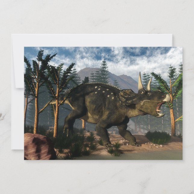 Nedoceratops rugissant en cours d'exécution - rend (Devant)