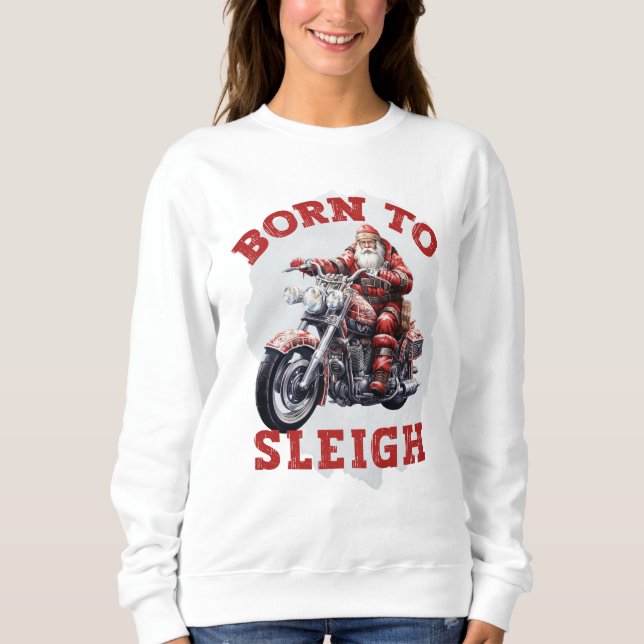 "Née pour dormir" Sweatshirt de Noël des femmes (Devant)