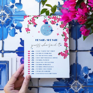 Née rose de Santorini Il a dit, elle a dit Carte d