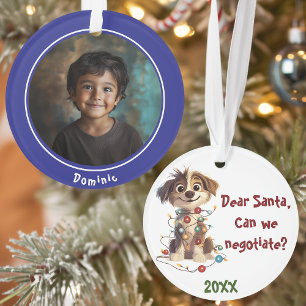 Négociations de Noël avec un chiot espiègle