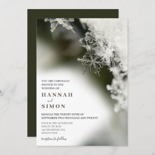 Neige argentée Noël Mariage d'hiver Invitation