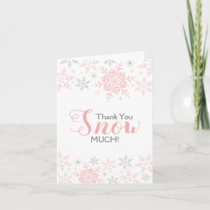 NEIGE beaucoup Baby shower d'hiver rose Carte de r