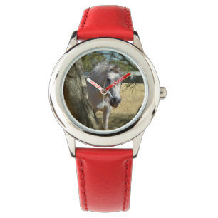 Neige Blanche Le Cheval, Enfants Montre En Cuir Ro