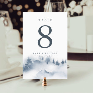 Neige Carte de numéro de table personnalisée