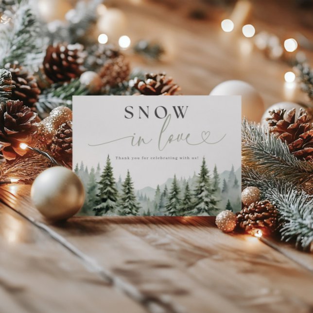 Neige dans l'amour Fête des mariées pliée Carte de (Créateur téléchargé)