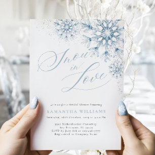 Neige dans l'amour nuptiale douche Invitation