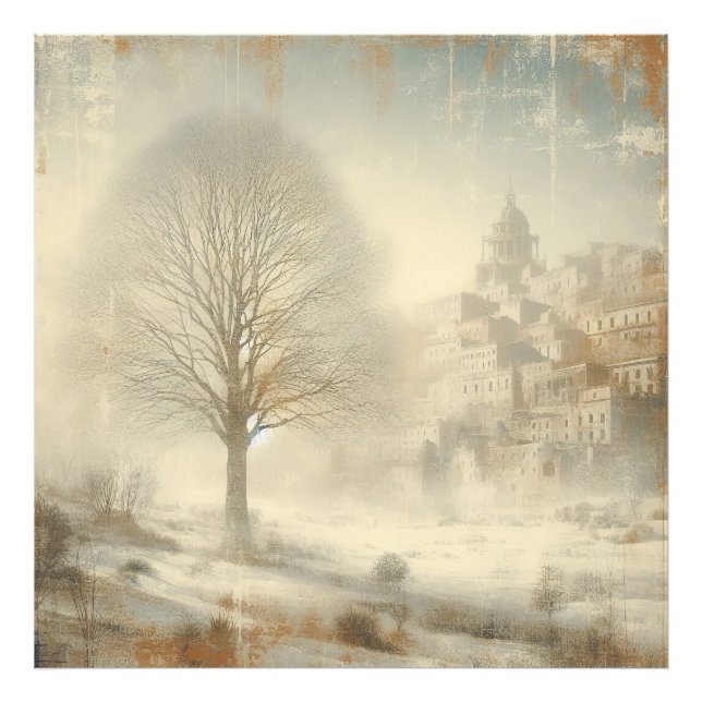 Neige Dans Paysage D'Hiver Ancienne Photo Concepti (Devant)