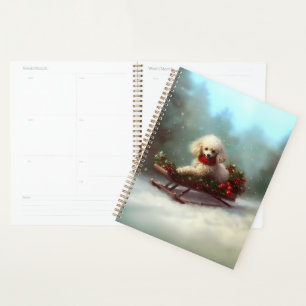 Neige de Noël caniche hiver