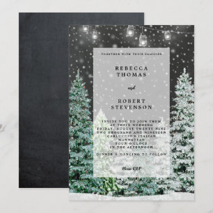 neige de noël d'hiver faire-part de mariage modern