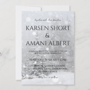 neige hiver merveilleuse invitations de mariage