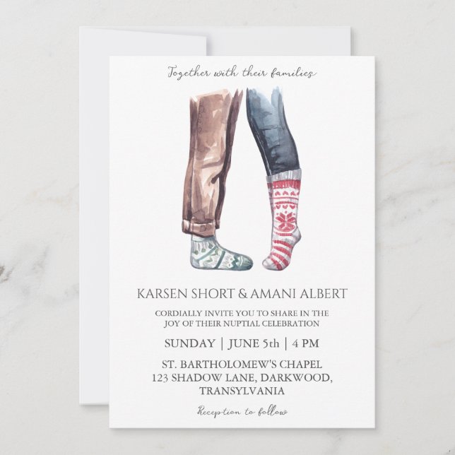 neige hiver merveilleuse invitations de mariage (Devant)