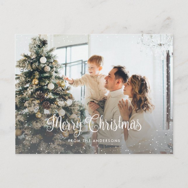 Neige Joyeux Noël 2 Photo Cartes postales (Devant)