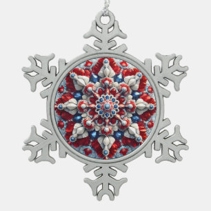 Neige Ornement de flocon d'eau douce aux couleurs roumai