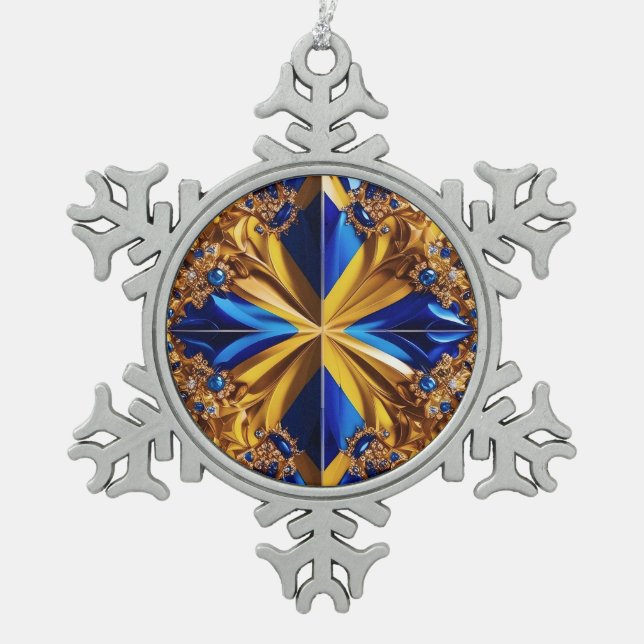 Neige Ornement de flocon d'neiges avec couleurs Suède (Devant)
