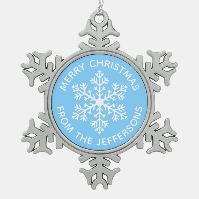 Neige Ornement de Noël du flocon bleu (Devant)