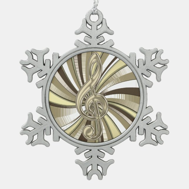 Neige Ornement d'or de tourbillonnement de flocon de (Devant)