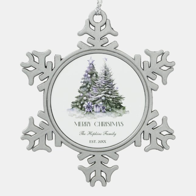 Neige Ornement encadré de flocon de Noël (Devant)