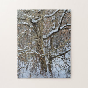 Neige sur arbre Art d'hiver Puzzle nature