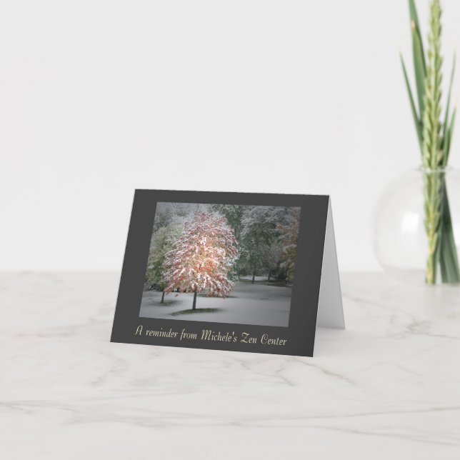 Neige sur des cartes de note d'arbres d'érable (Devant)