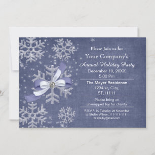 neiges bleues Festive Fête corporative Invitation