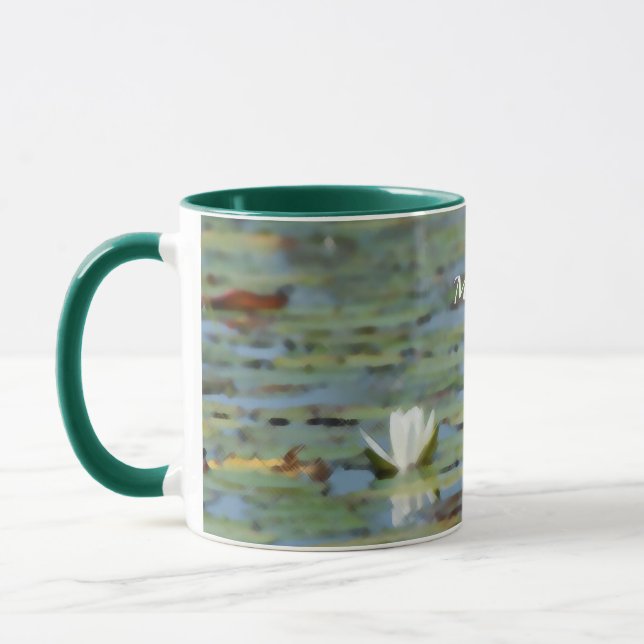 Nénuphar Lake Flower Aquarelle Coffee Mug (Gauche)