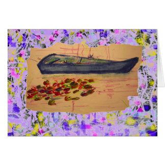 nénuphars et bateau déchirés croquis goutte
