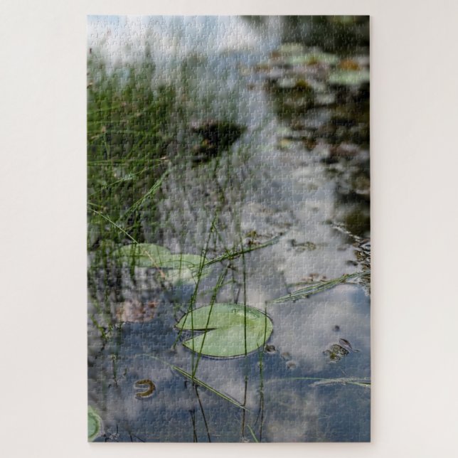 Nénuphars et reflets – Puzzle de l'étang tranquill (Vertical)