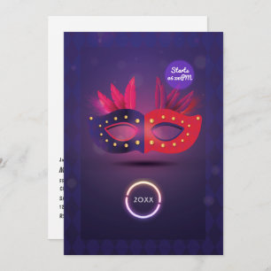 Neo Masquerade Masque Graduation Party Invitation