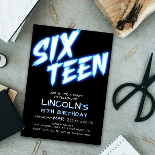Neon Ado Boys 15e anniversaire Invitation