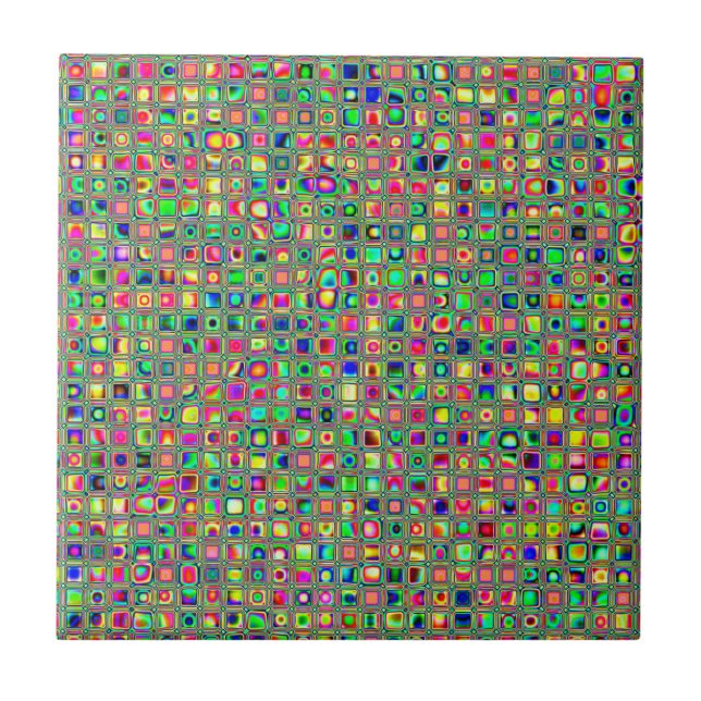 Neon Arc-en-ciel Texturé Carreaux de mosaïque Moti (Devant)