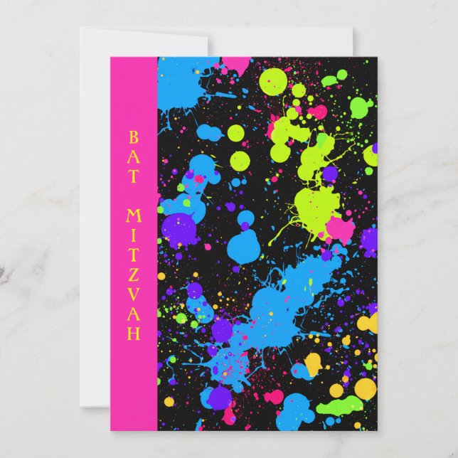 Neon, Bat mitzvah, Invitation personnalisée (Devant)
