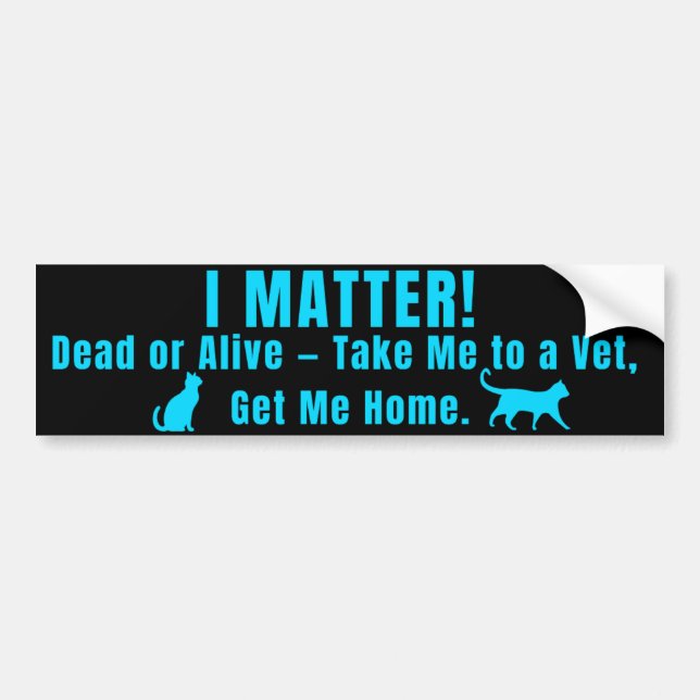 Neon Blue "I Matter" Bumper Sticker (Devant)