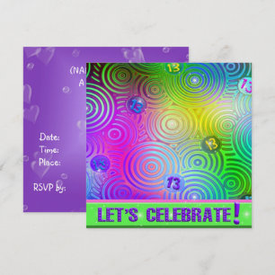 Neon Bright Invitation du 13e anniversaire