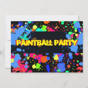 Neon brillant, Coloré, Invitation du Paintball Par