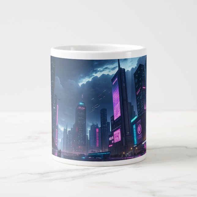 Neon Cyber City Mug - Plongez dans l'avenir! (Devant)